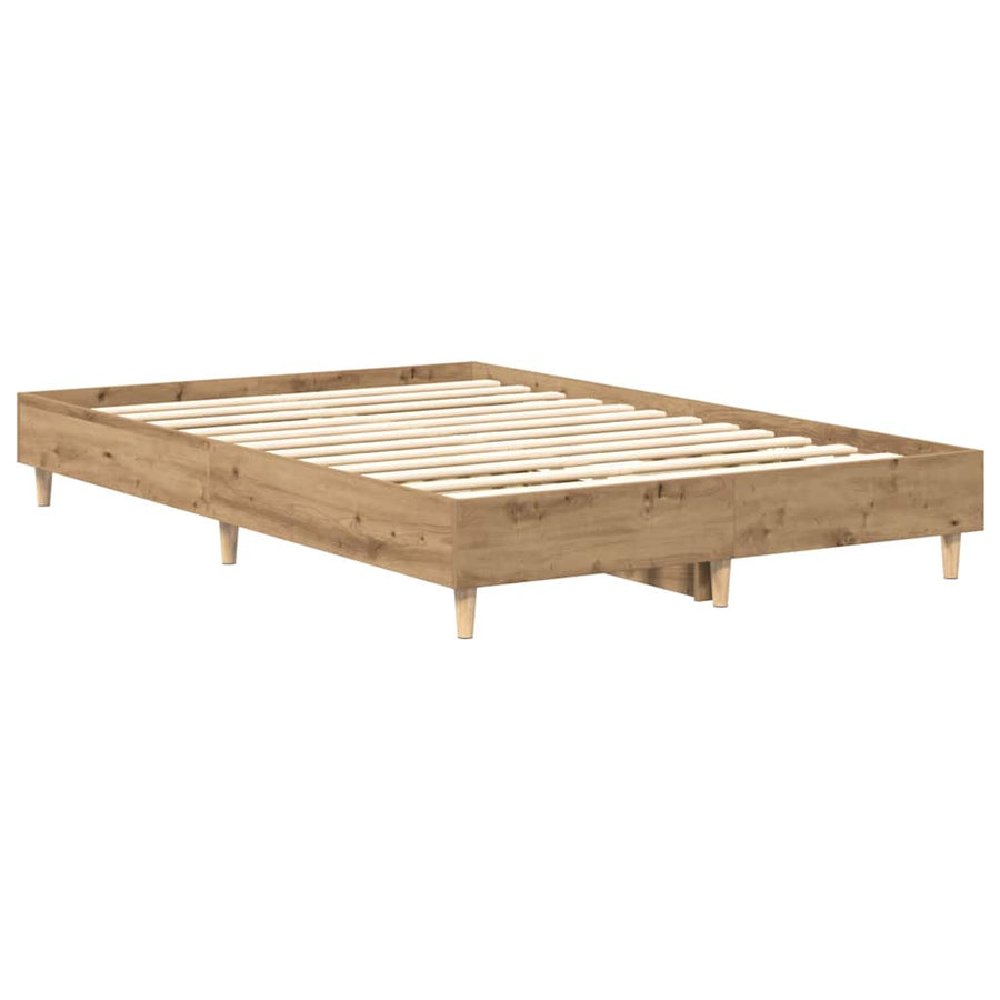 Bedframe zonder matras spaanplaat artisanaal eikenkleurig