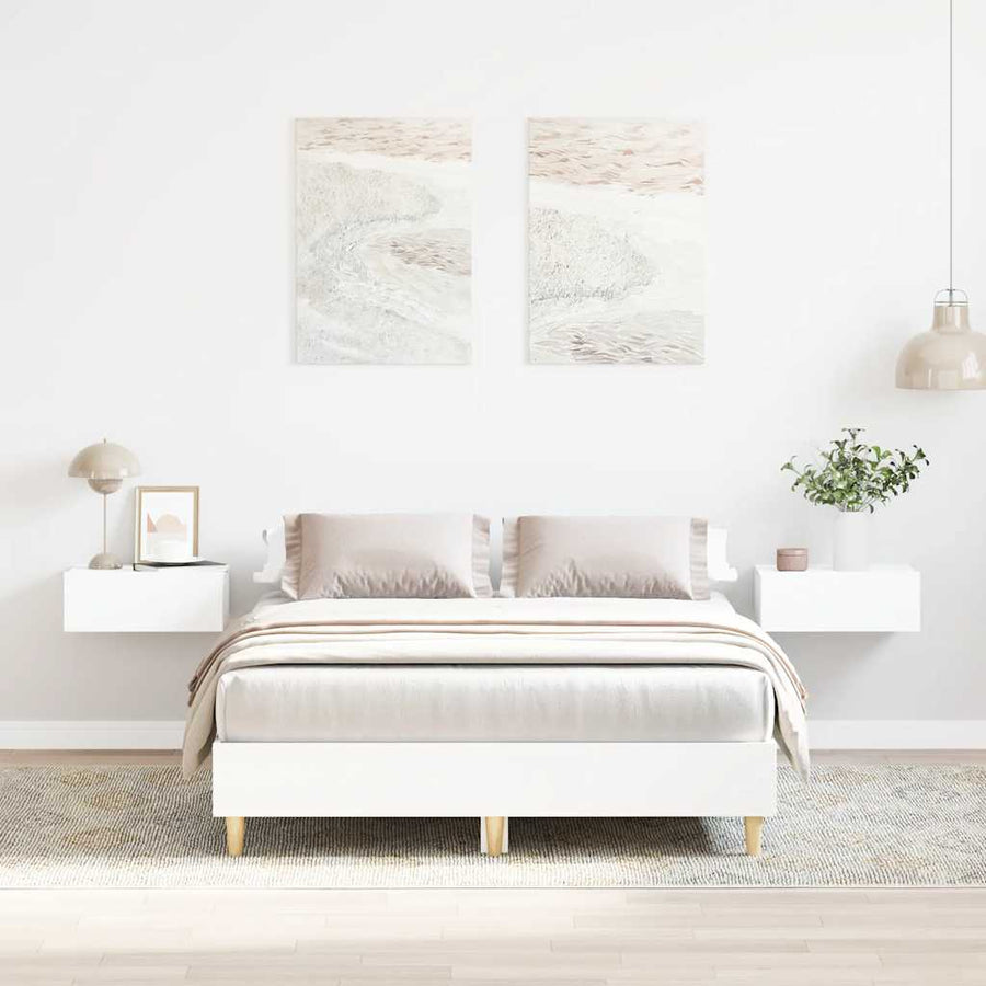 Bedframe zonder matras 120x190 cm spaanplaat wit