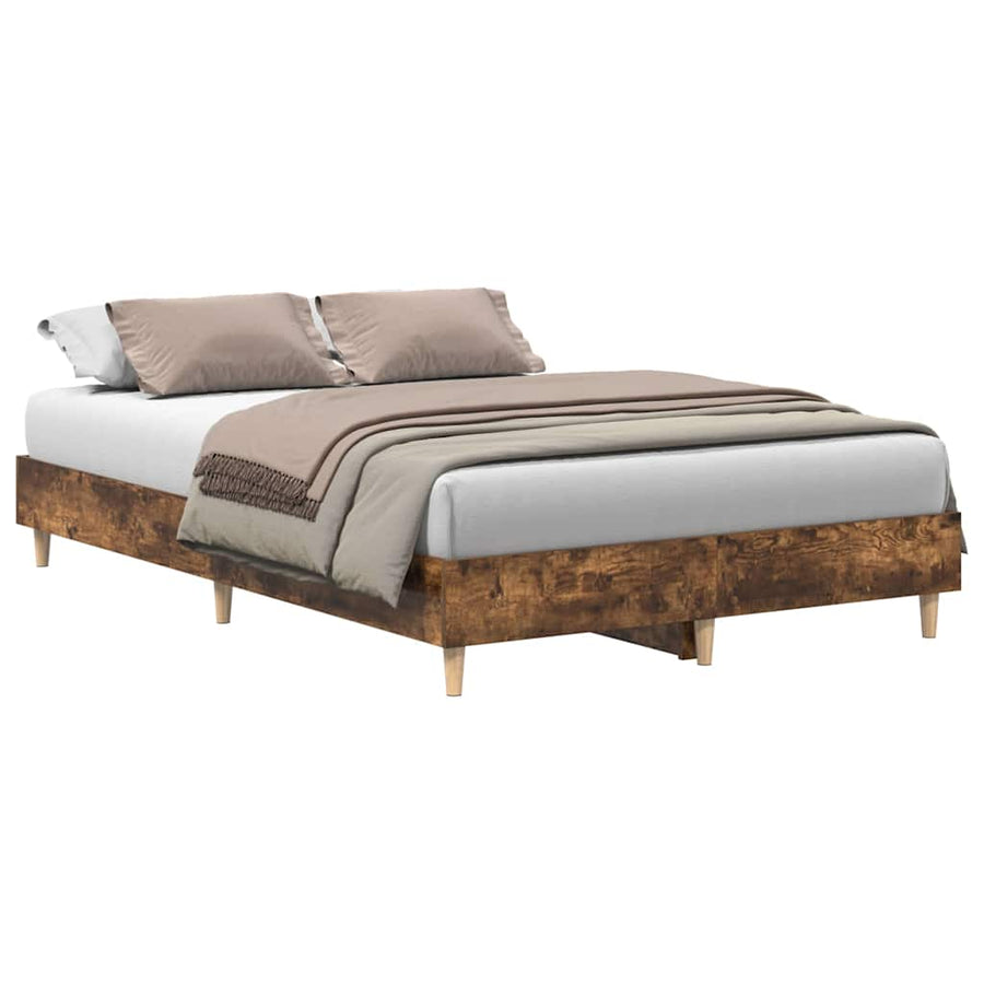 Bedframe zonder matras 120x190 cm spaanplaat gerookt eiken