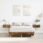 Bed frame without mattress 120x190 cm chipboard smoked oak