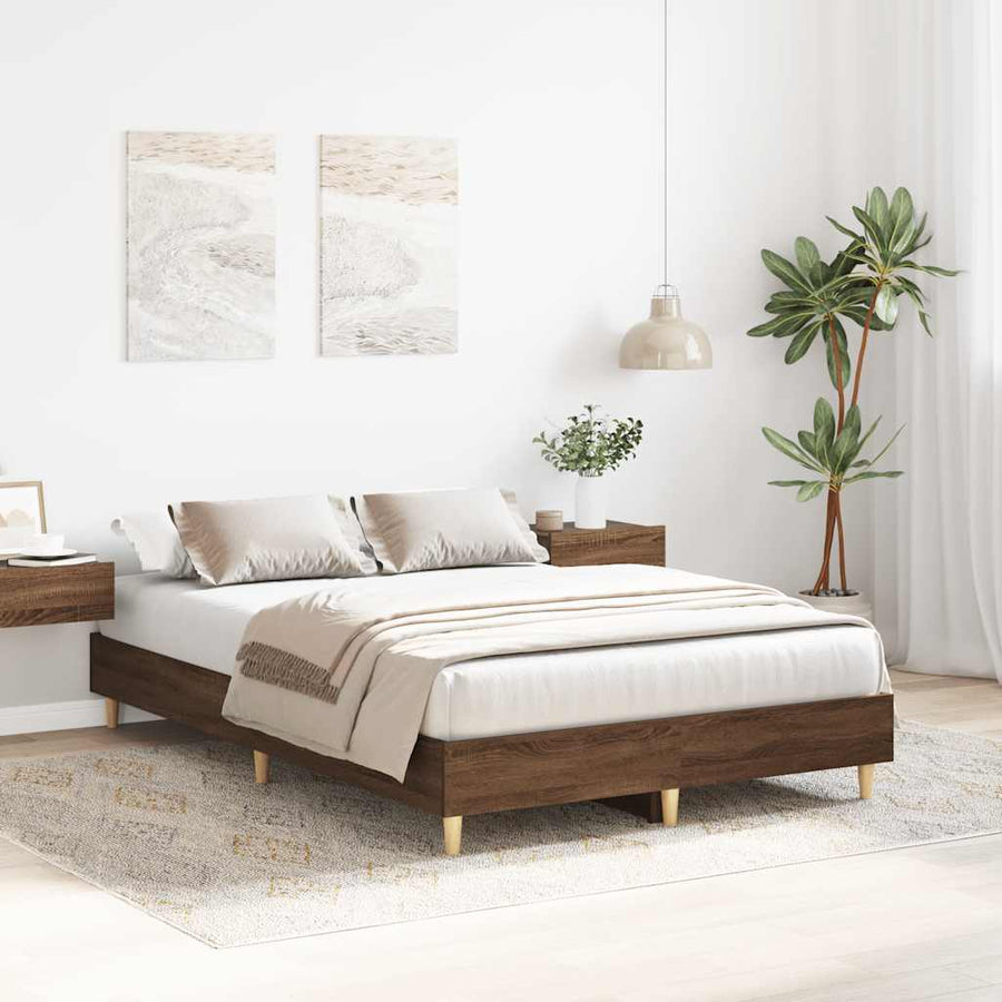 Bedframe zonder matras 120x190 cm spaanplaat bruin eikenkleurig