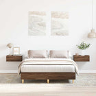 Bed frame without mattress 120x190 cm chipboard brown oak finish