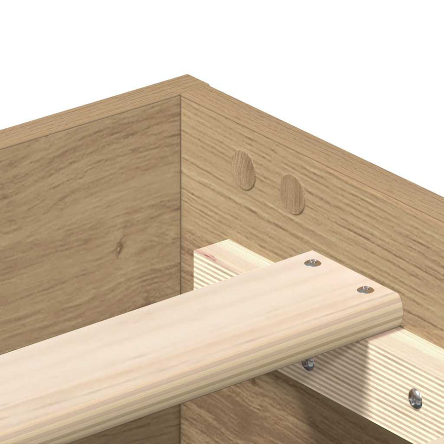 Bedframe Zonder Matras Spaanplaat Artisanaal Eiken Artisian Oak 120 x 190 cm
