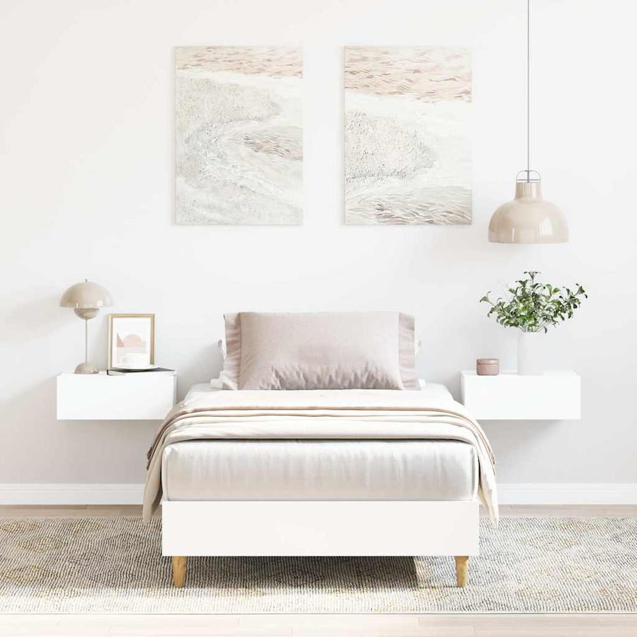Bedframe zonder matras 90x190 cm spaanplaat wit
