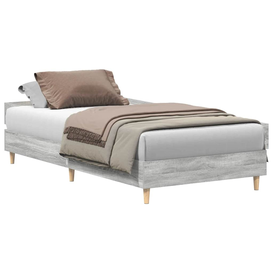 Bedframe zonder matras 90x190 cm spaanplaat grijs Sonoma
