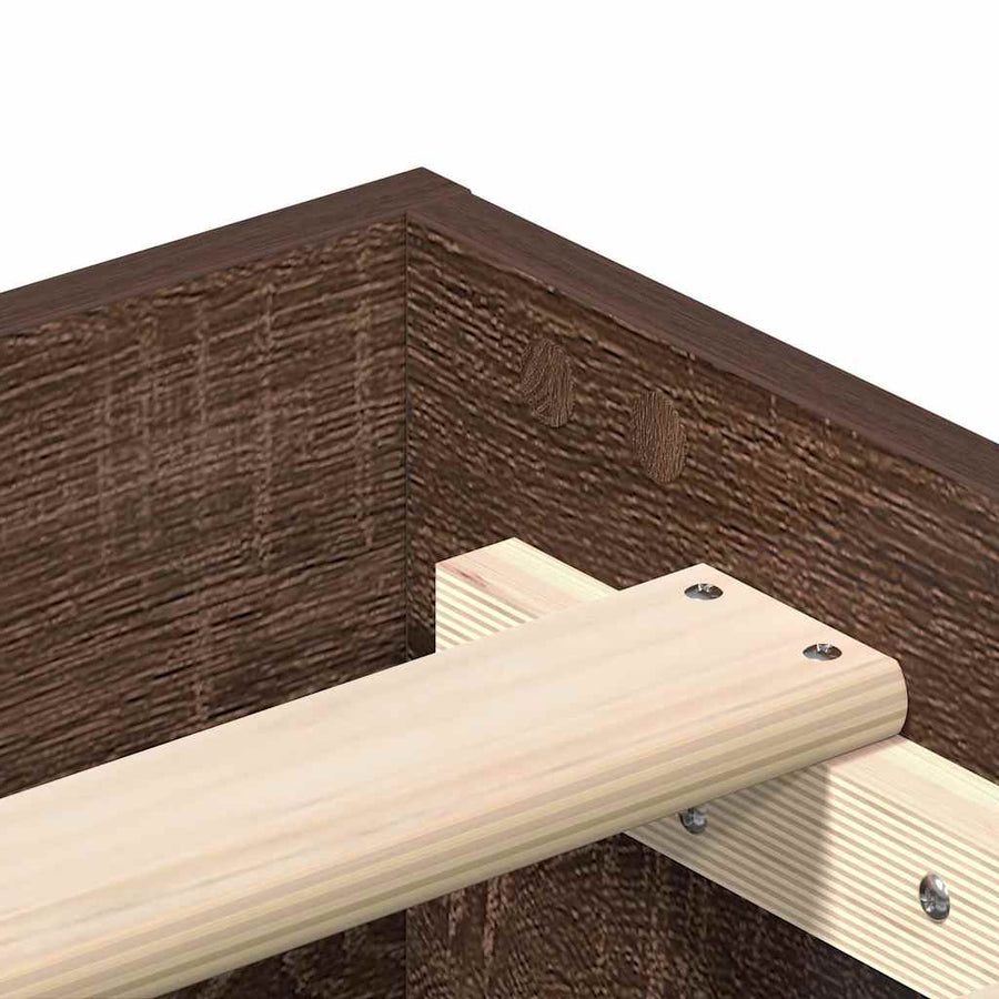 Bedframe zonder matras 90x190 cm spaanplaat bruin eikenkleurig