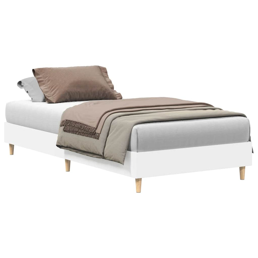 Bedframe zonder matras 75x190 cm spaanplaat wit