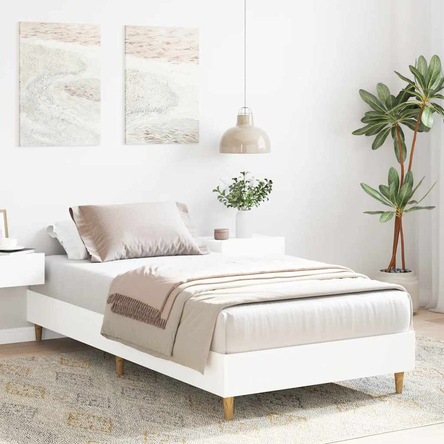 Bedframe zonder matras 75x190 cm spaanplaat wit