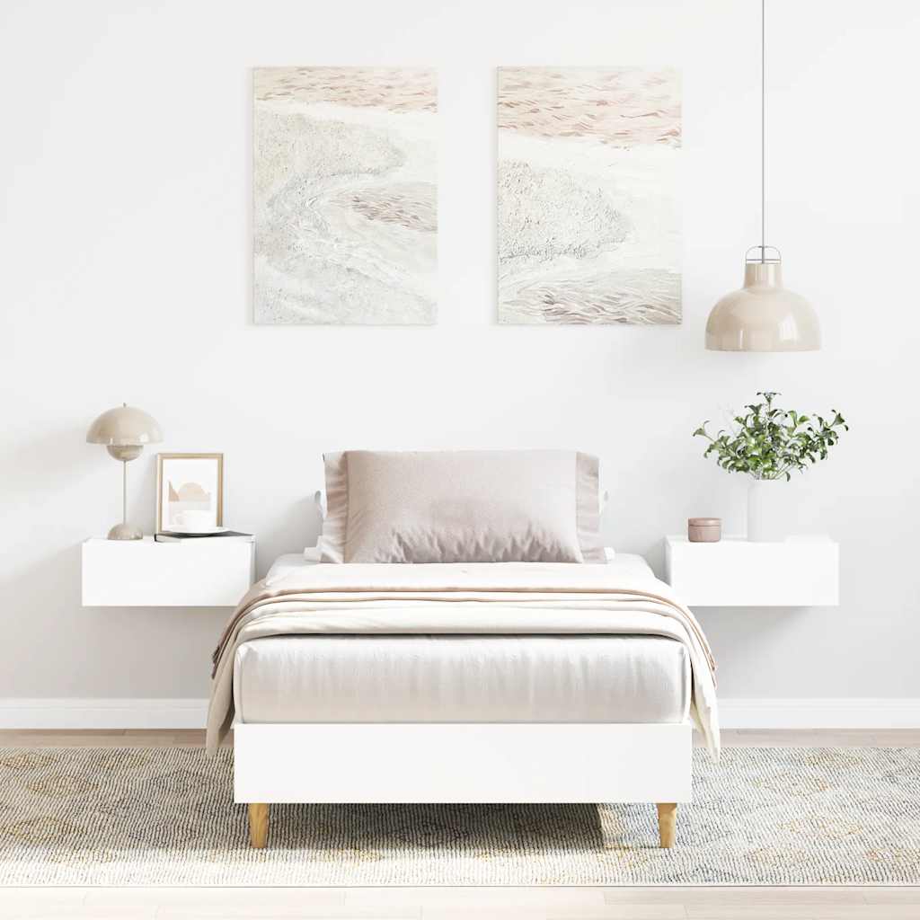 Bedframe zonder matras 75x190 cm spaanplaat wit