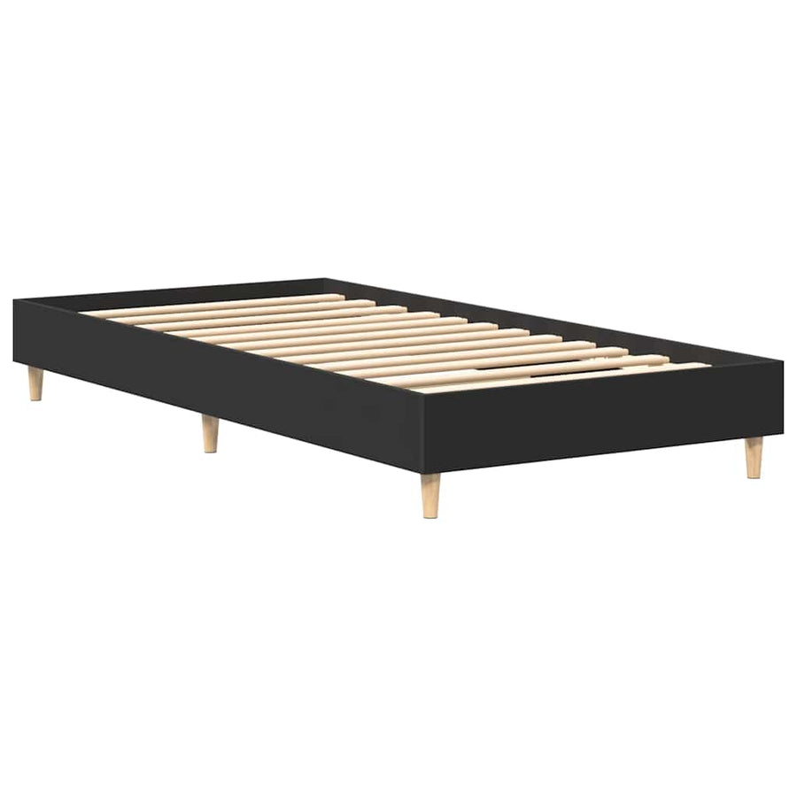 Bedframe zonder matras 75x190 cm spaanplaat zwart