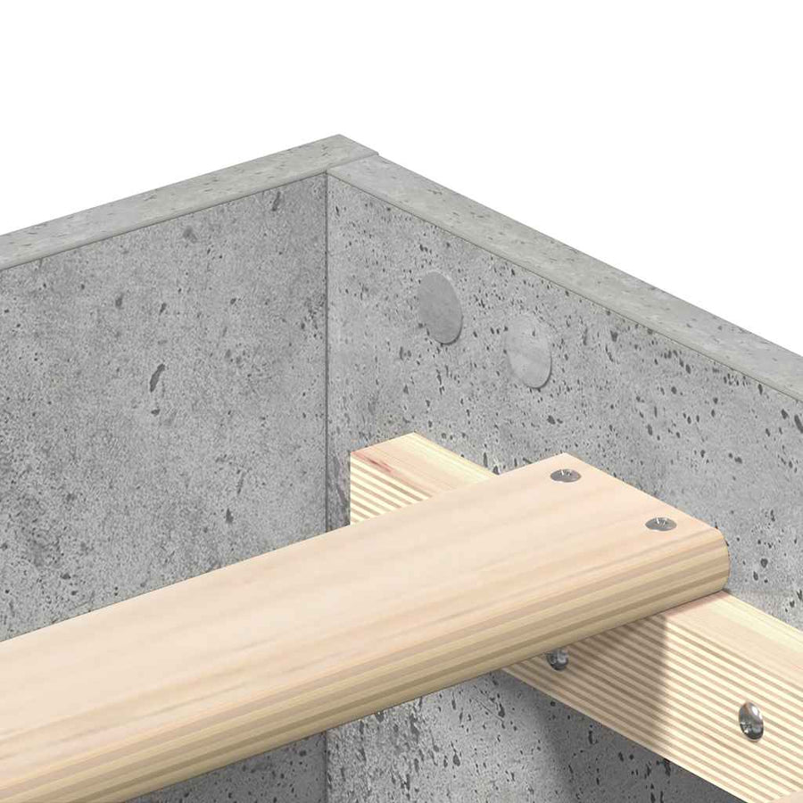 Bedframe zonder matras 75x190 cm spaanplaat betongrijs
