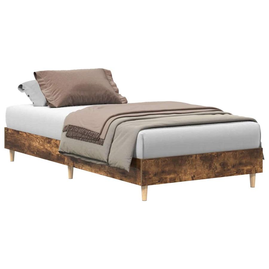 Bedframe zonder matras 75x190 cm spaanplaat gerookt eiken