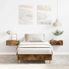Bedframe 75x190 cm spaanplaat gerookt eiken