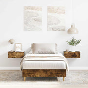 Bedframe 75x190 cm spaanplaat gerookt eiken