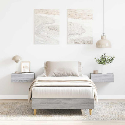 Bedframe zonder matras 75x190 cm spaanplaat grijs Sonoma
