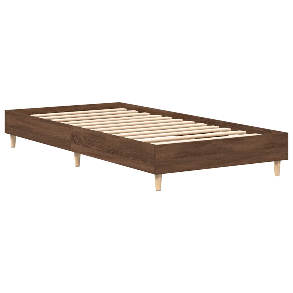 Bedframe zonder matras 75x190 cm spaanplaat bruin eikenkleurig