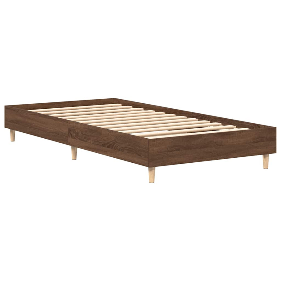 Bedframe zonder matras 75x190 cm spaanplaat bruin eikenkleurig