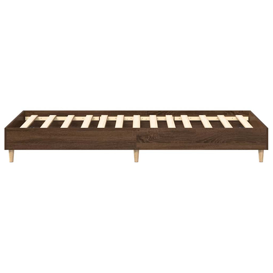 Bedframe zonder matras 75x190 cm spaanplaat bruin eikenkleurig