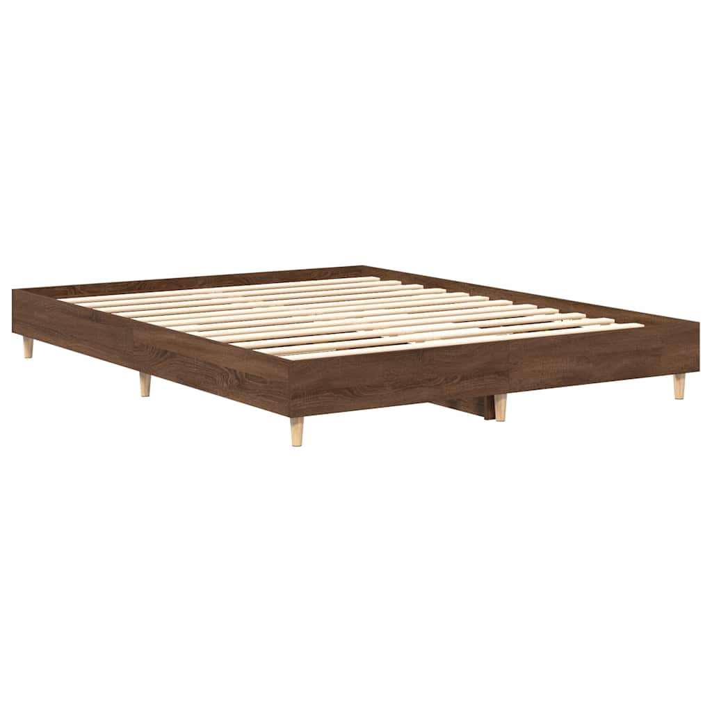 Bedframe zonder matras 75x190 cm spaanplaat bruin eikenkleurig