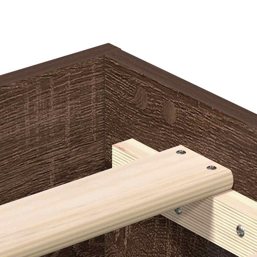 Bedframe zonder matras 75x190 cm spaanplaat bruin eikenkleurig