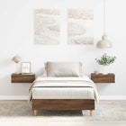 Bedframe 75x190 cm spaanplaat bruin eiken