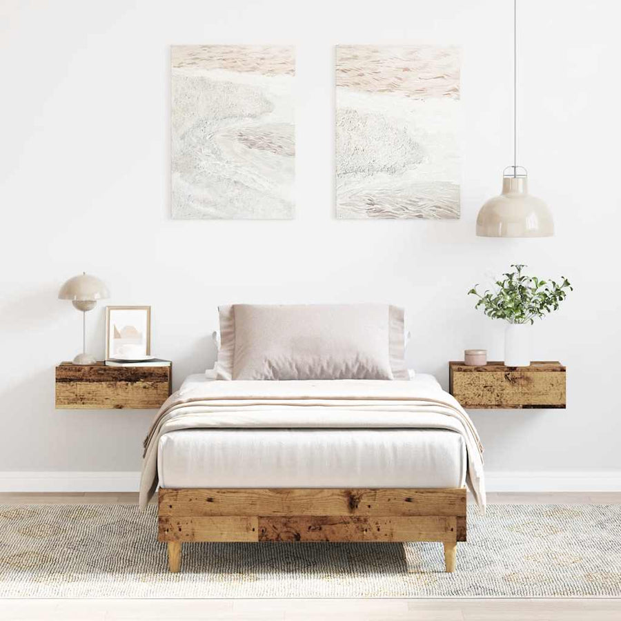 Bedframe zonder matras 75x190 cm bewerkt hout oud hout
