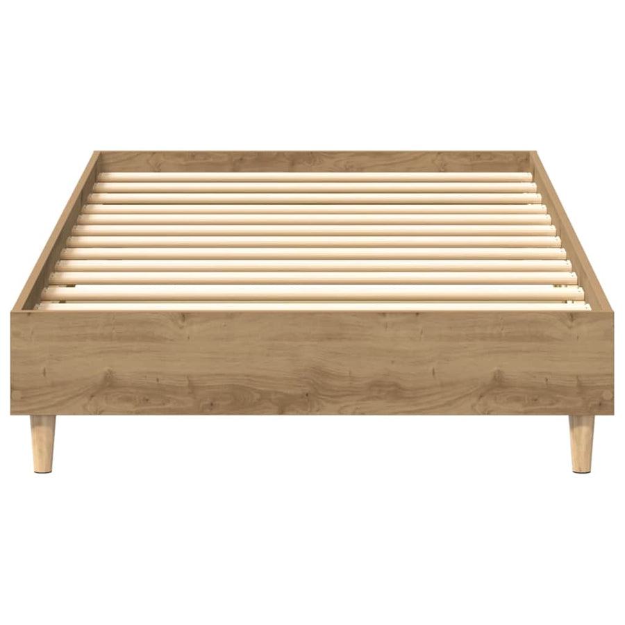 Bedframe zonder matras spaanplaat artisanaal eikenkleurig