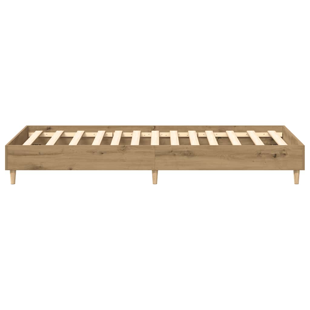 Bedframe zonder matras spaanplaat artisanaal eikenkleurig