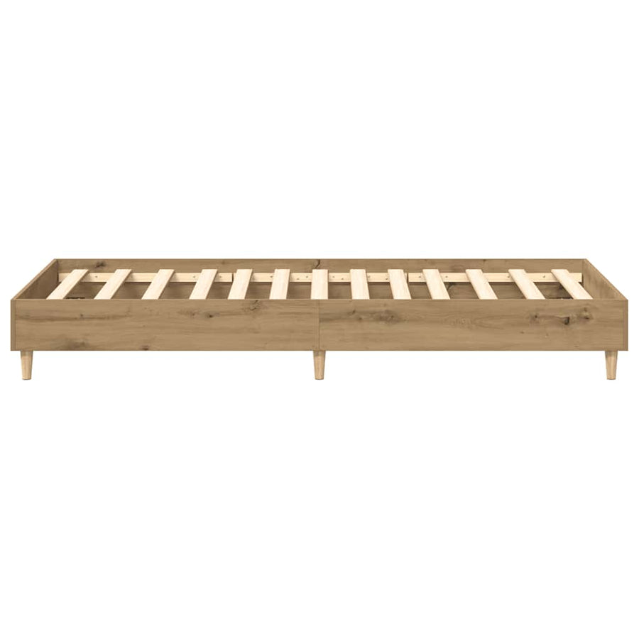 Bedframe zonder matras spaanplaat artisanaal eikenkleurig