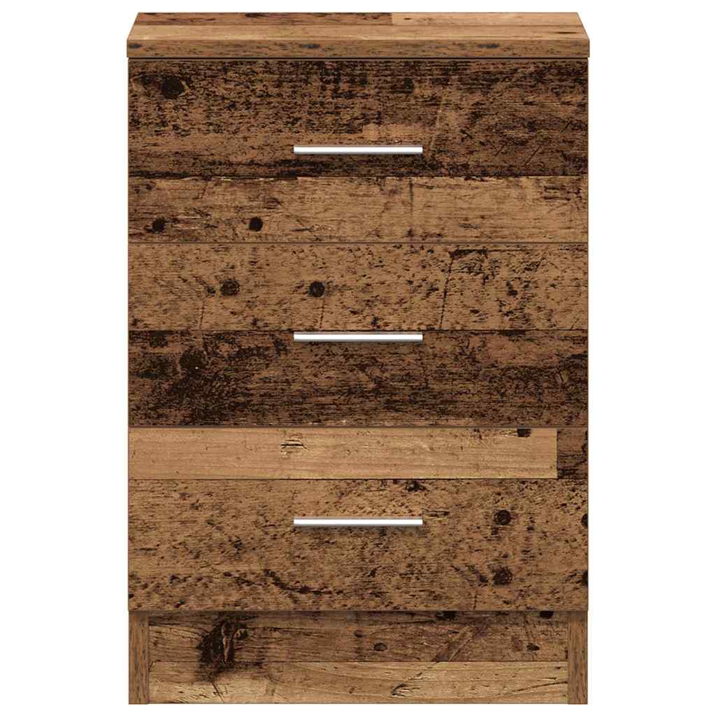 Nachtkastjes 2 st 38x35x55 cm bewerkt hout oud houtkleurig