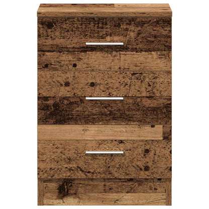 Nachtkastjes 2 st 38x35x55 cm bewerkt hout oud houtkleurig