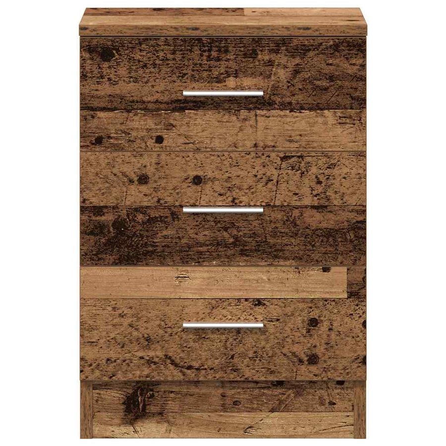 Nachtkastjes 2 st 38x35x55 cm bewerkt hout oud houtkleurig