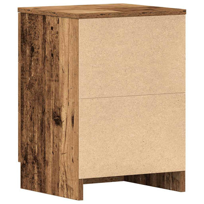 Nachtkastjes 2 st 38x35x55 cm bewerkt hout oud houtkleurig