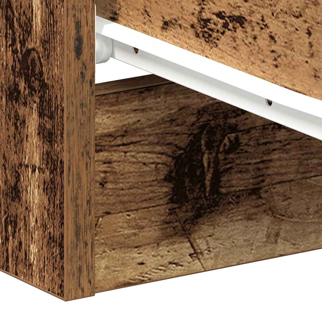 Nachtkastjes 2 st 38x35x55 cm bewerkt hout oud houtkleurig