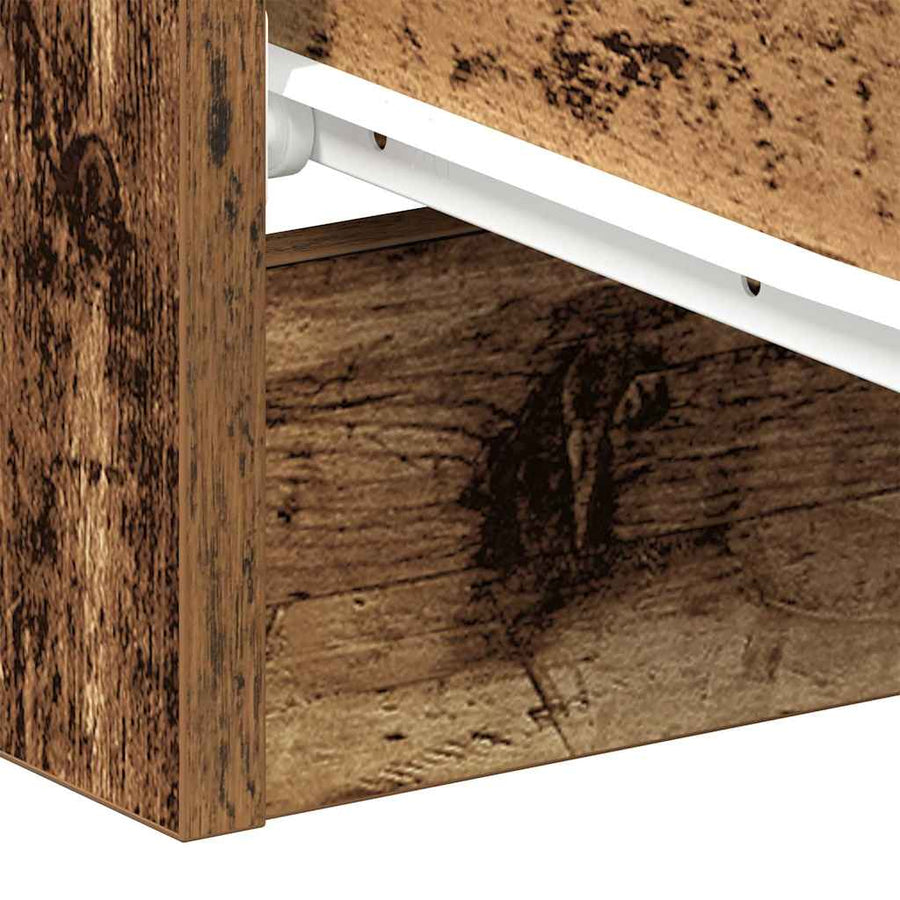 Nachtkastjes 2 st 38x35x55 cm bewerkt hout oud houtkleurig
