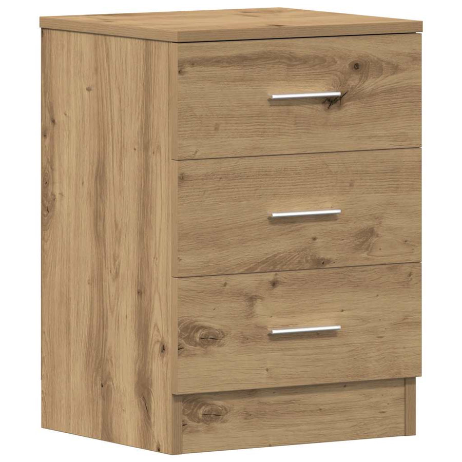 Nachtkastjes 2 st 38x35x55cm bewerkt hout artisanaal eikenkleur
