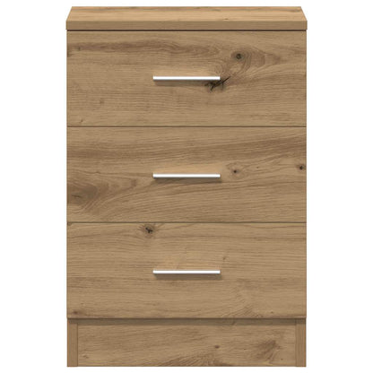 Nachtkastjes 2 st 38x35x55cm bewerkt hout artisanaal eikenkleur