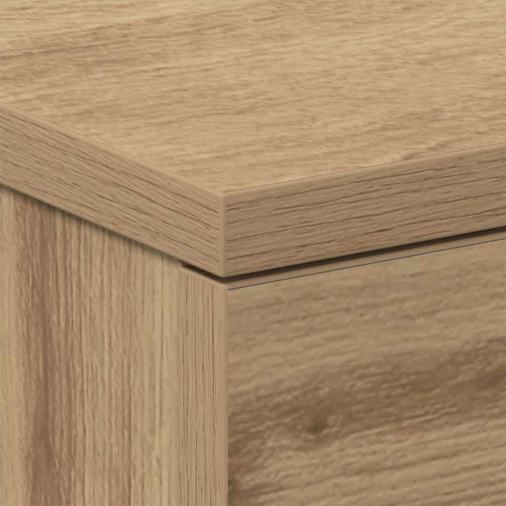 Nachtkastjes 2 st 38x35x55cm bewerkt hout artisanaal eikenkleur