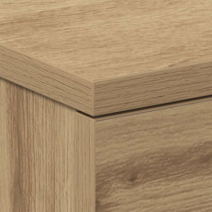 Nachtkastjes 2 st 38x35x55cm bewerkt hout artisanaal eikenkleur