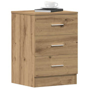 Nachtkastjes 2 stuks 38x35x55 cm bewerkt hout eikenkleur
