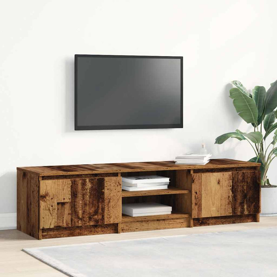 tv-meubel oud houtkleurig 140x40x36 cm bewerkt hout