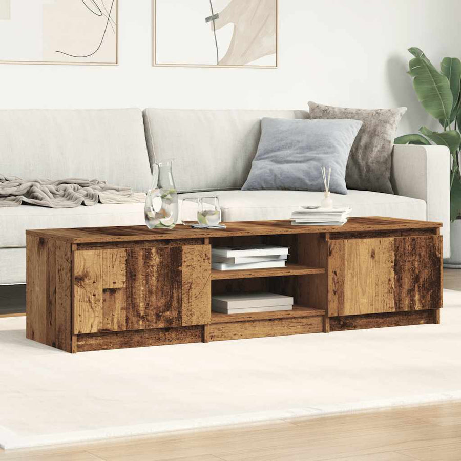 tv-meubel oud houtkleurig 140x40x36 cm bewerkt hout