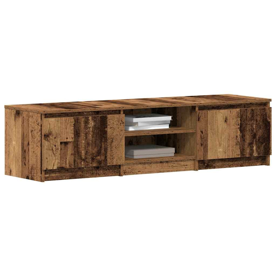 tv-meubel oud houtkleurig 140x40x36 cm bewerkt hout