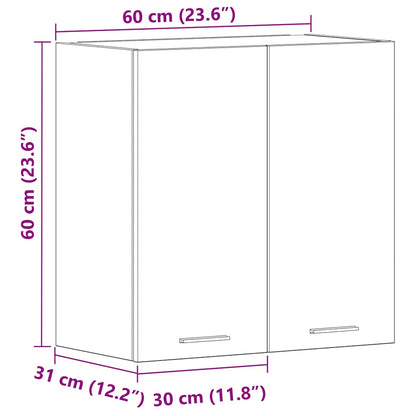 Keukenwandkast 60x31x60 cm spaanplaat ambachtelijk eikenkleurig
