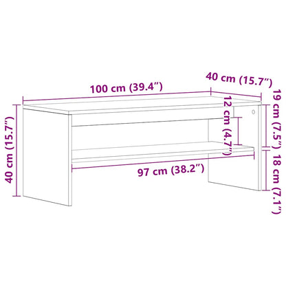 Tv-meubel 100x40x40 cm bewerkt hout zwart