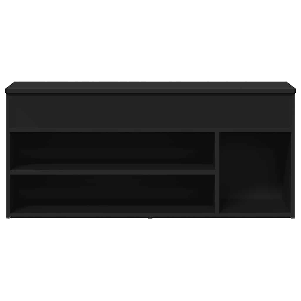 Schoenenbank 102x30,5x45 cm bewerkt hout zwart