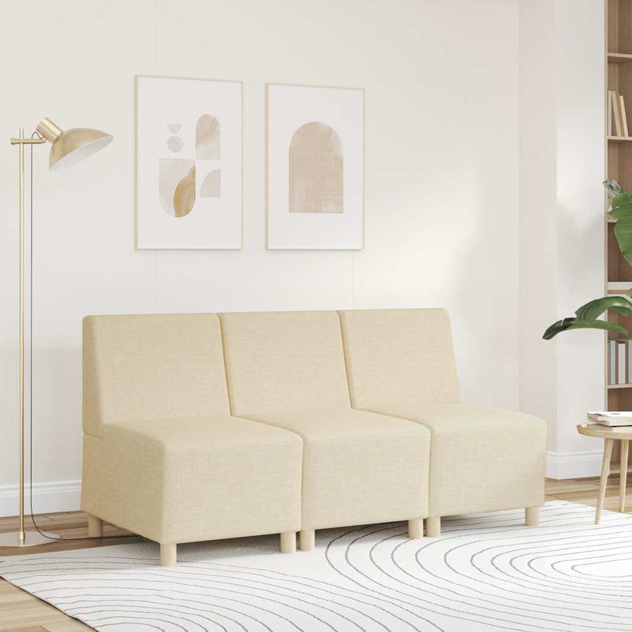 Fauteuil 55 cm stof crèmekleurig