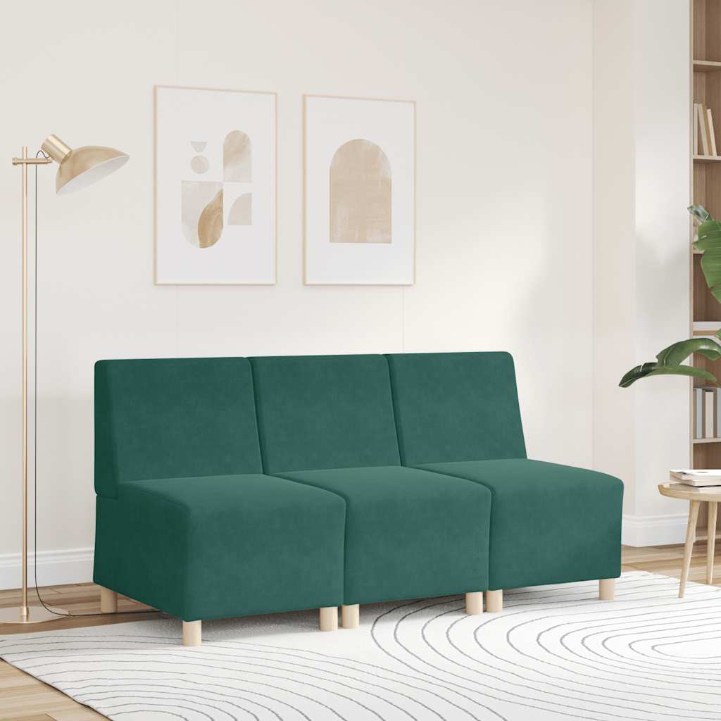 Modulaire Bank Zonder Armleuningen 55 Cm Fluweel Donkergroen