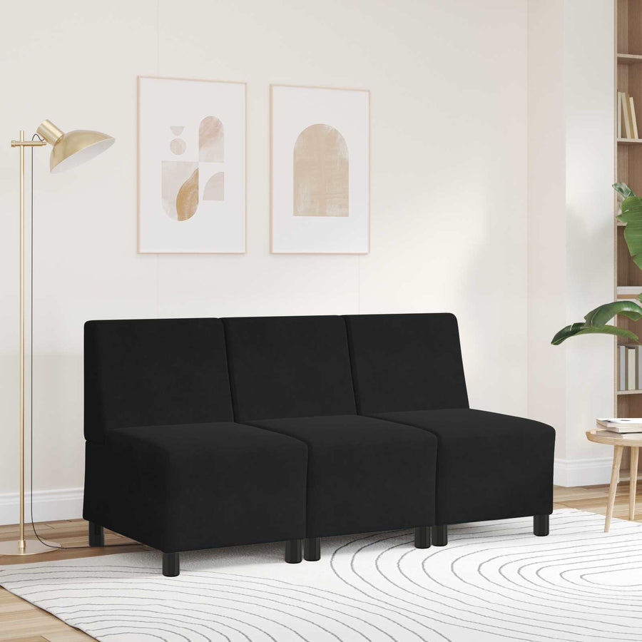 | Modulaire Bankeenheid Armlos | Zwart 55 x 74 x 82 cm Fluweel