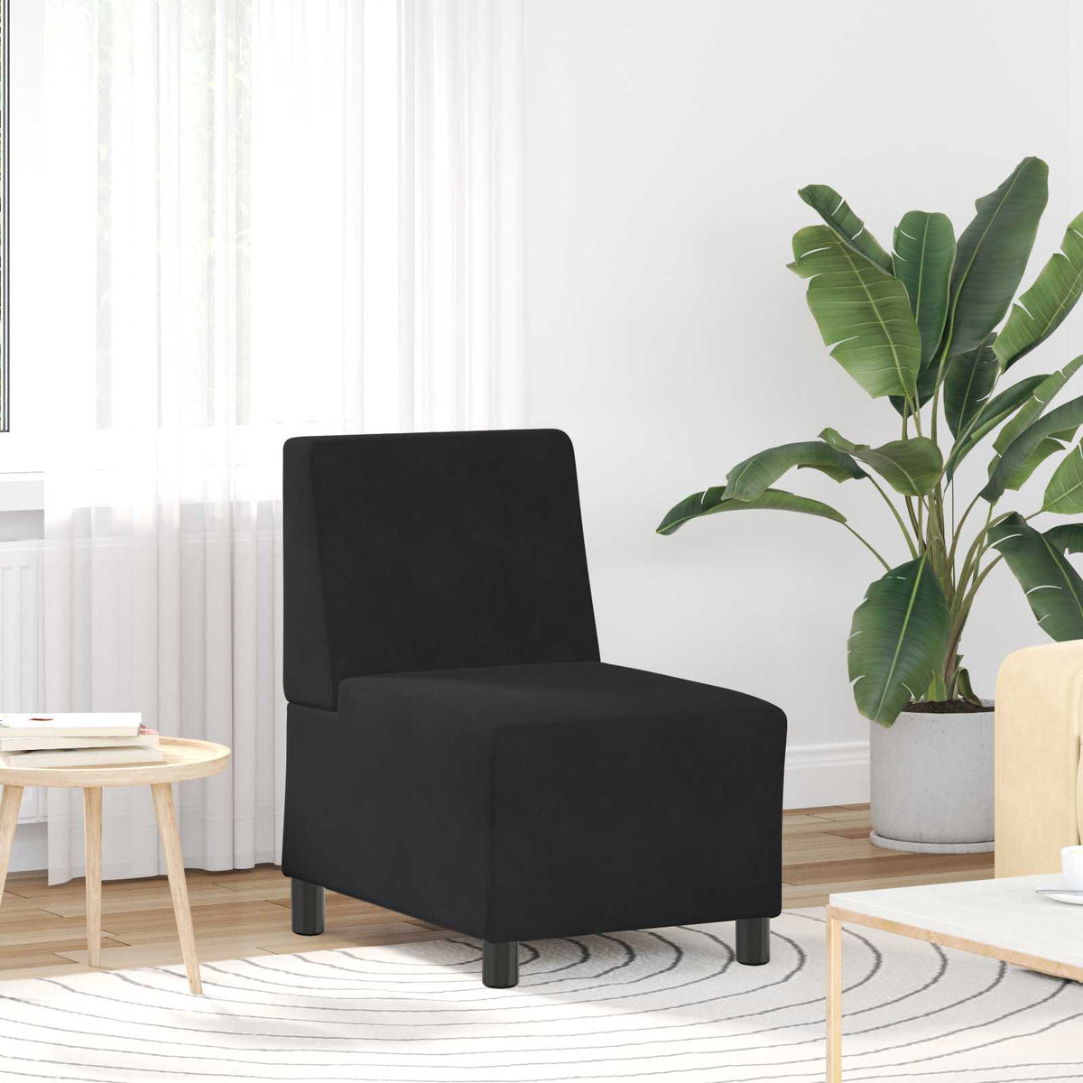 | Modulaire Bankeenheid Armlos | Zwart 55 x 74 x 82 cm Fluweel